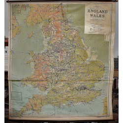 England and Wales: Philips' Comparative Series of Large School Maps (Large Pull Down Map)